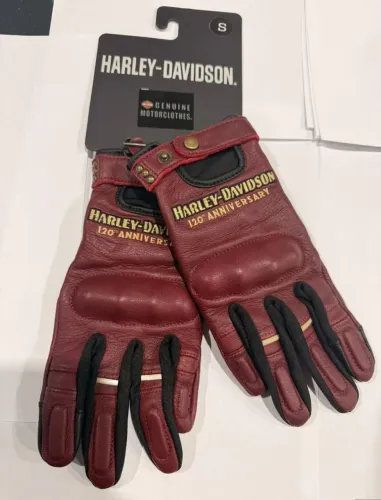 Luva de couro Harley Davidson tamanho S feminino edição especial 120 anos