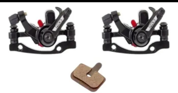 Par Pinças Freio Disco Mecânico Bike Inclui Pastilhas Paco