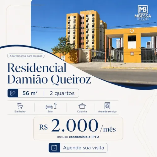 RESIDENCIAL DAMIAO QUEIROZ, APARTAMENTO SOMBRA PROXIMO A PRAÇA ROTARY Nova Betânia - Mos