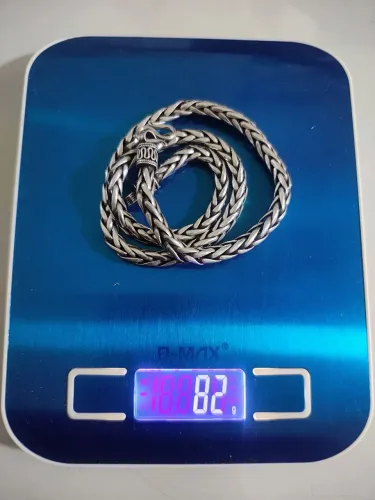 Cordão de prata indiana 82 gramas envelhecida