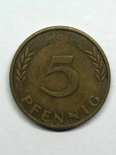 Moeda Antiga 5 Pfennig 1950 G - Alemanha - Mbc