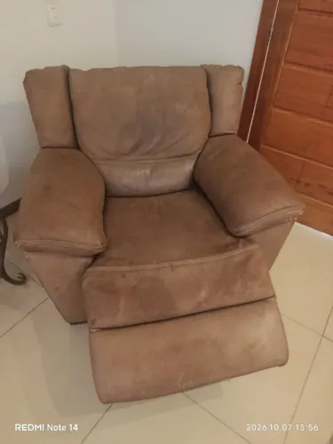 poltrona reclinável elétrica de couro legítimo