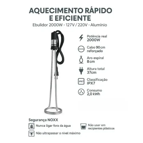 ebulidor rabo quente 2000w mergulhão agua ordenha aquecedor 220v