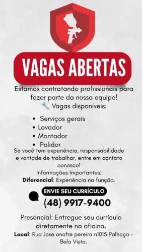 VAGA DE EMPREGO - J&M CAR