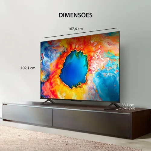 Smart TV DLED 75" 4K Toshiba 75C350NS VIDAA 4 HDMI 2 USB Wi-Fi -