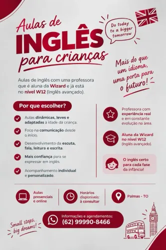 Aulas particulares de Inglês para crianças 