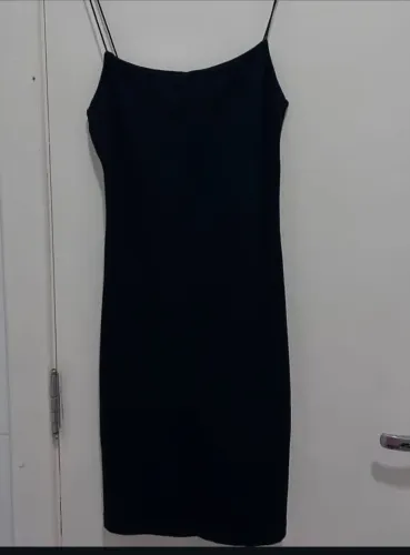Kit 2 Vestidos Zara Alça Fina M Preto e Azul