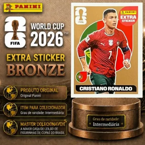 Figurinha da copa Cristiano Ronaldo Extra Bronze