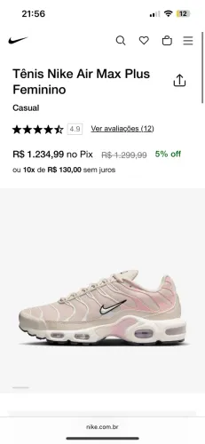 TÊNIS AIR MAX PLUS FEMININO TN