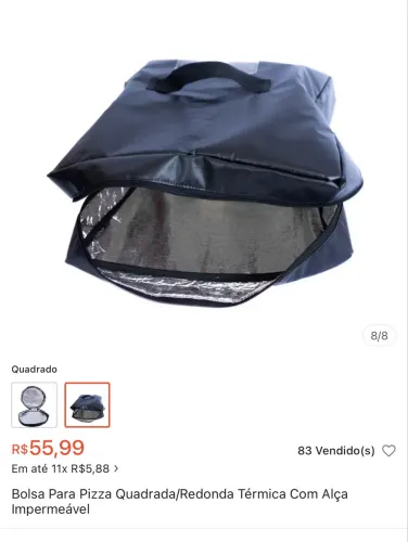 Bolsa/Bag para pizza nunca usada