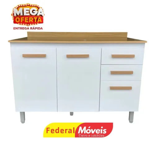 Armário para Cozinha 2 Gavetas 1,20m - Entregamos