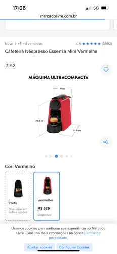Cafeteira Nespresso 