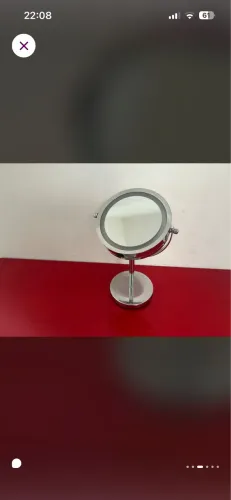 Espelho Dupla Face Aço Inox 360° -  OBS: a lâmpada do Led não está acendendo. 