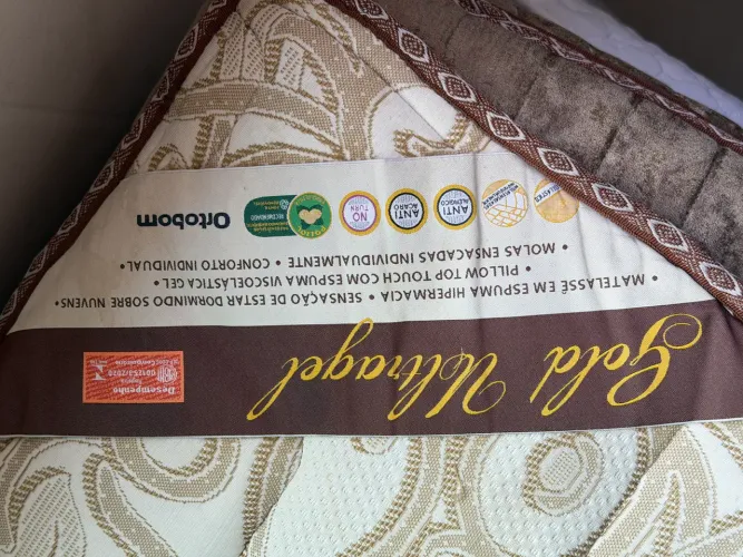Cama box king Ortobom bom gold ultragel com box bau king