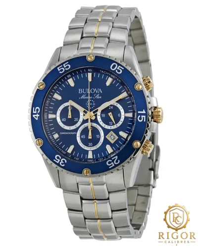 Relógio Bulova Marine Star 98H37/98B400 - Pulseira Couro Cronógrafo e 100m de Resistência