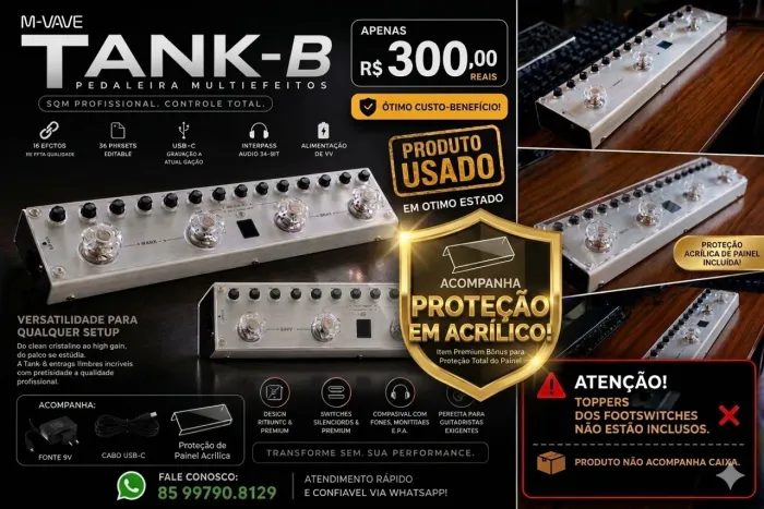 M-VAVE Tank-B + Proteção Acrílica Inclusa | Completa | R$ 300