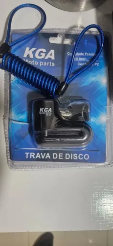 Trava de Disco para Moto KGA com Cabo Lembrete - Nova