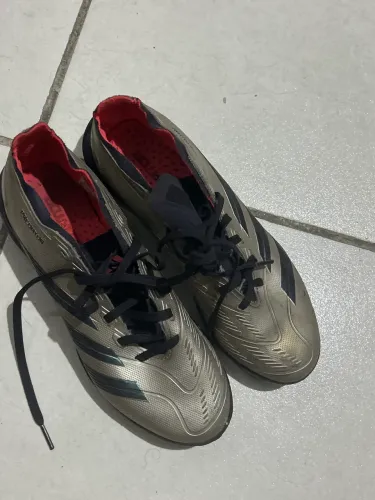 Chuteira Society Adidas Predator 24 League Prata IF6376 Masculino