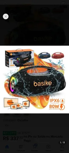Caixa De Som Portátil Basike 80w Potente Bluetooth Prova D'água Nova
