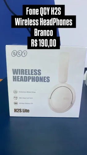 Fone QCY H2S Wireless HeadsPhones / Lacrado / Branco Loja física $190,00