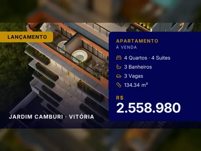 Jardim Camburi espera por você: Apartamento Garden com 3 vagas de garagem