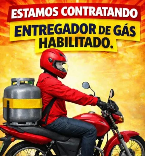 Entregador de gás e água.. Habilitado para moto