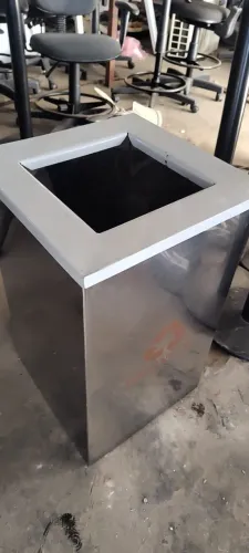 Lixeira inox quadrada seletiva - 70 litros