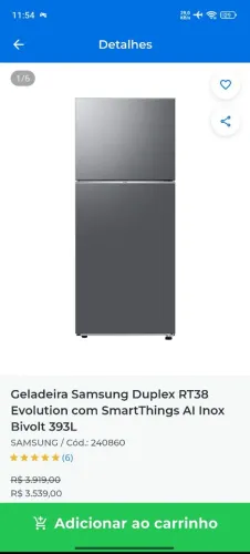 Geladeira Samsung 2000 reais