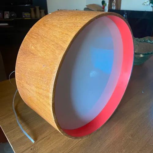 Lustre redondo de madeira 40cm × 18cm