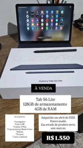 Tab S6 Lite Samsung com caneta