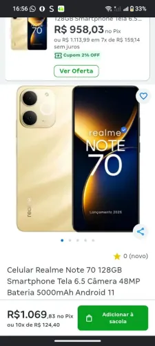 Realme note 70 