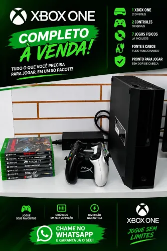 Xbox One 500G + 2 Controles + 7 Jogos físicos