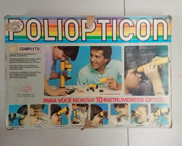 Poliopticon Brinquedo Antigo Lunetas Microscópio UN1590