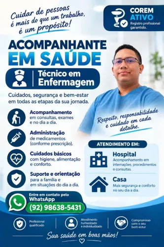 Técnico em Enfermagem - Acompanhante/Cuidador