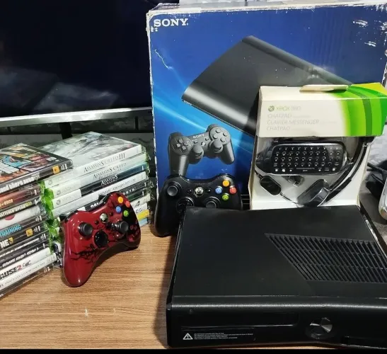 XBOX 360 SLIM - COMPLETO