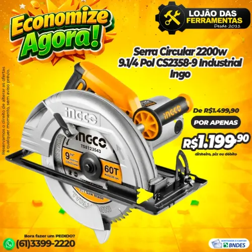 Serra Circular 2200w 9.1/4 Pol CS2358-9 Industrial Ingo