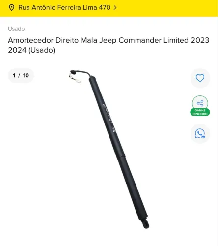 amortecedor de mala direito Jeep COMMANDER limited 2024