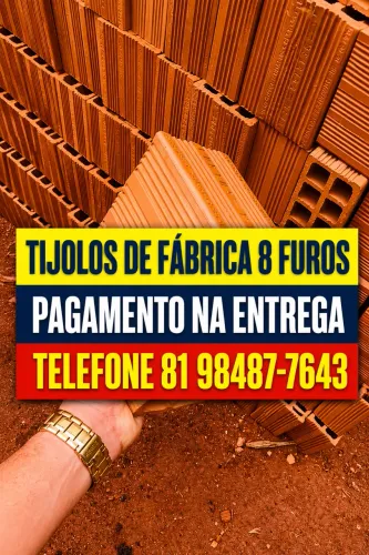 TIJOLO TIJOLOS. DIRETO DE FÁBRICA. PAGUE NA ENTREGA