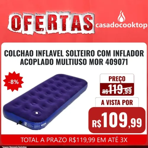 COLCHAO MOR INFLAVEL SOLTEIRO COM INFLADOR ACOPLADO MULTIUSO 409071