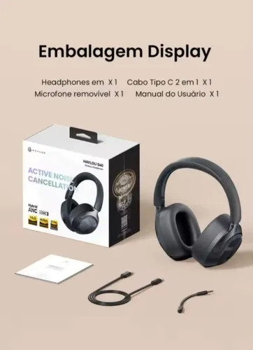Fones Bluetooth Haylou S40 brancos com ANC - Modelo recente Pronta Entrega