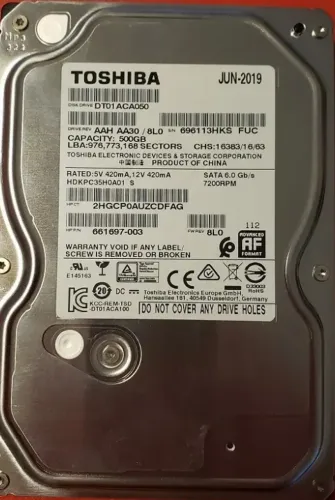 Disco rígido Toshiba Sata 500gb 3.5 DT01aca050
