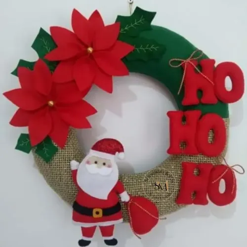 Guirlanda Natalina Papai Noel em Feltro