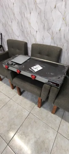 Chapa de hambúrguer 90x40 nova com abafador e tres queimadores