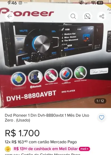 Vendo aparelho de som Pioneer completo pegando tudo 