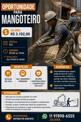 Procuro Mangoteiro para Obras - Viagem + Alojamento