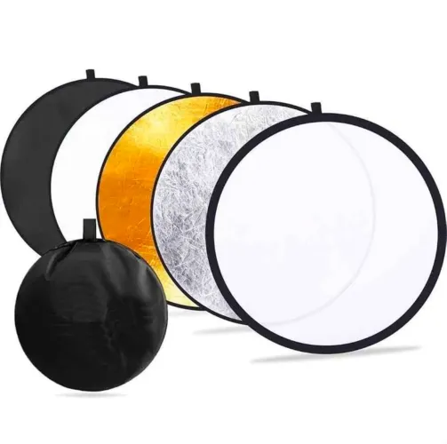 (Oferta) Rebatedor Greika 5 em 1 Circular Dobrável de 110cm + Tripe + Adaptador