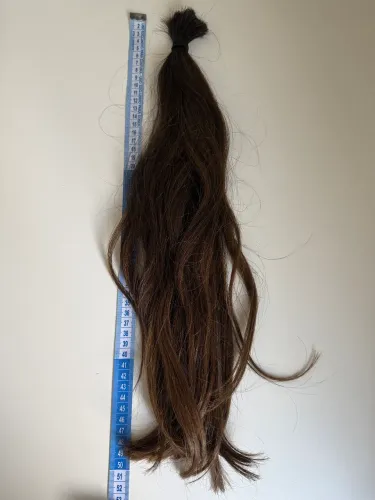 Cabelo humano castanho mel liso 50cm e acima de 60g