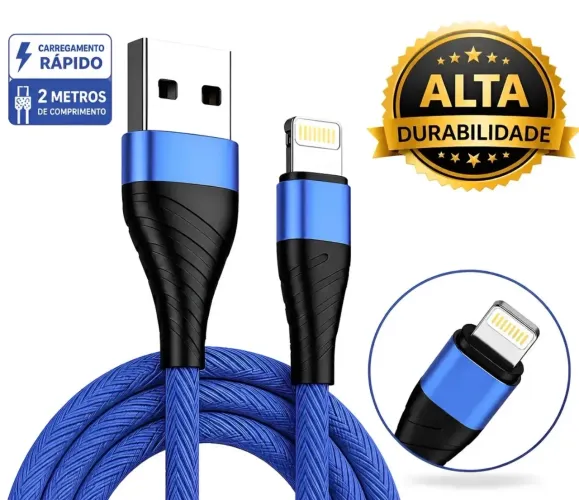 Cabo Para IPhone Rápido 3.4a Nylon 2 Metros 