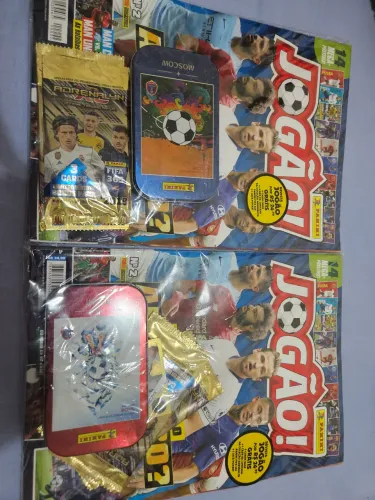 Duas revistas Jogão número 2 lacradas com latinha e cards.