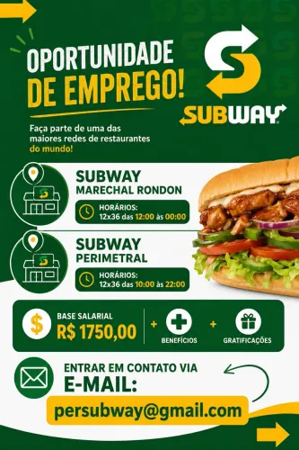 Vaga: Atendente Subway